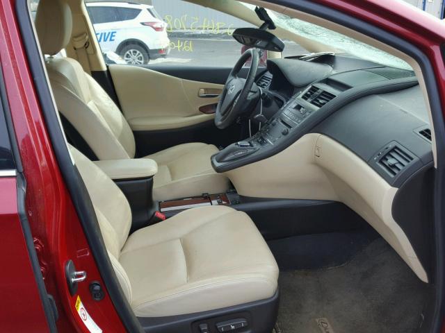 JTHBB1BA5A2036348 - 2010 LEXUS HS 250H RED photo 5