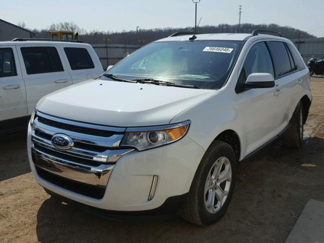 2FMDK3JC3EBB11536 - 2014 FORD EDGE SEL WHITE photo 2