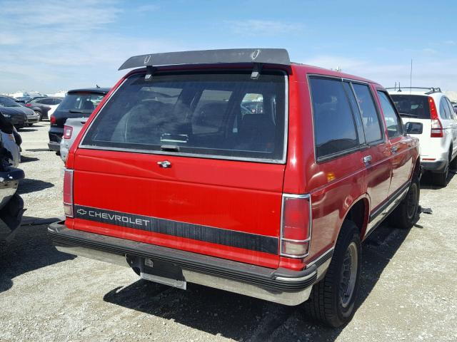 1GNCS13Z6M2217187 - 1991 CHEVROLET BLAZER S10 RED photo 4