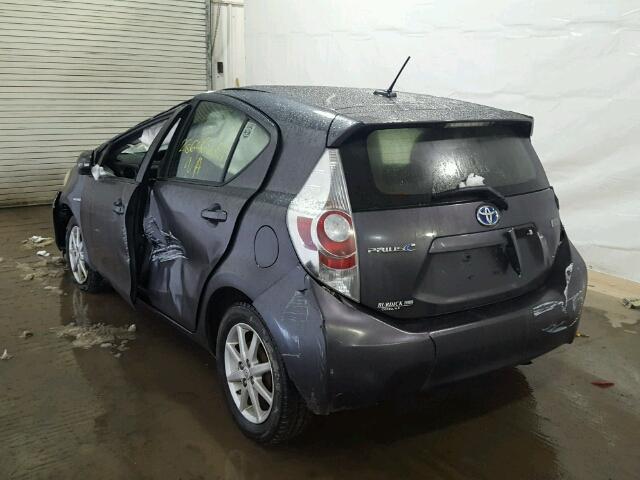 JTDKDTB30D1042836 - 2013 TOYOTA PRIUS C CHARCOAL photo 3