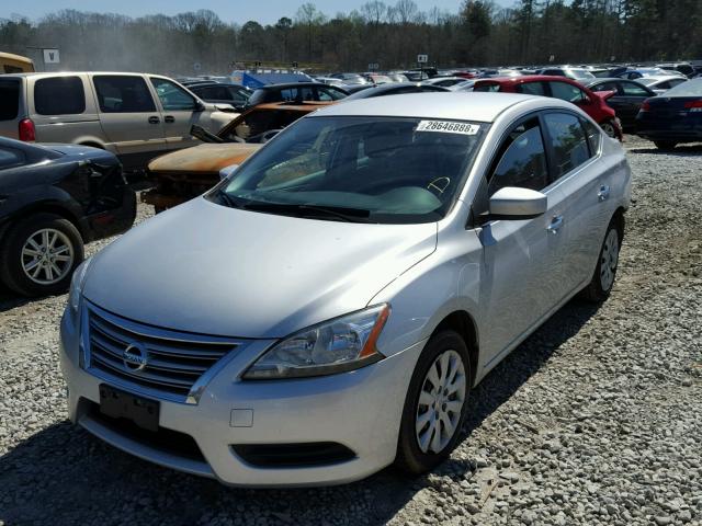 3N1AB7AP4DL707942 - 2013 NISSAN SENTRA S SILVER photo 2