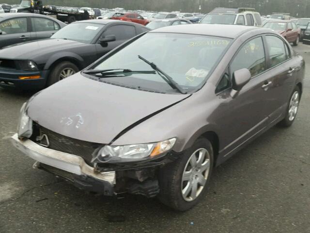 2HGFA1F57BH533866 - 2011 HONDA CIVIC LX GRAY photo 2