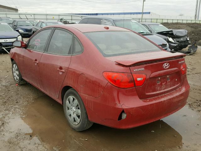 KMHDU46D48U546016 - 2008 HYUNDAI ELANTRA GL RED photo 3