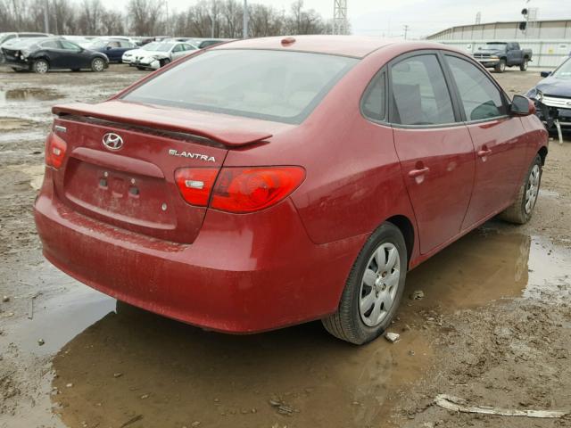 KMHDU46D48U546016 - 2008 HYUNDAI ELANTRA GL RED photo 4