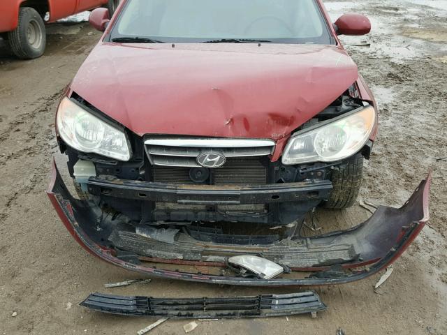 KMHDU46D48U546016 - 2008 HYUNDAI ELANTRA GL RED photo 7