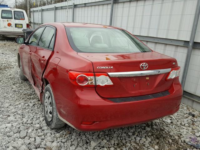 JTDBU4EE0B9138936 - 2011 TOYOTA COROLLA BA RED photo 3