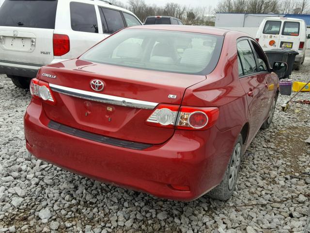 JTDBU4EE0B9138936 - 2011 TOYOTA COROLLA BA RED photo 4