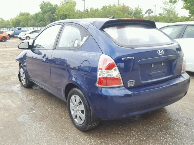 KMHCM36C39U133857 - 2009 HYUNDAI ACCENT GS BLUE photo 3