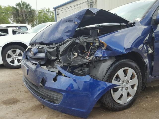 KMHCM36C39U133857 - 2009 HYUNDAI ACCENT GS BLUE photo 9