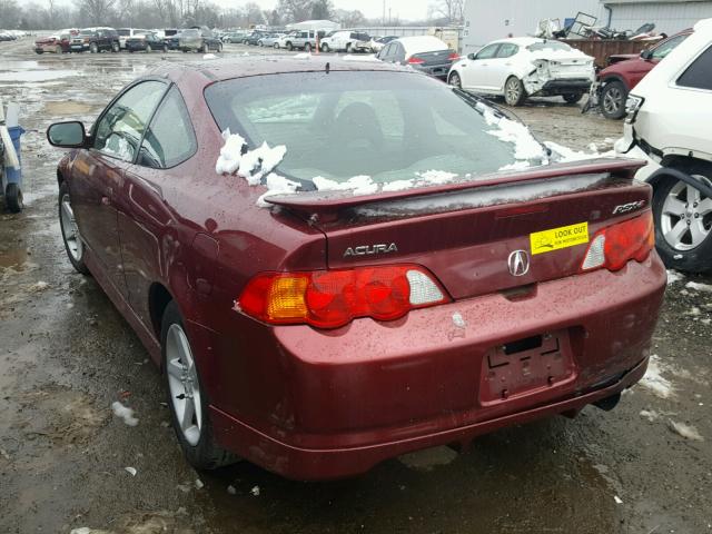 JH4DC53003C017464 - 2003 ACURA RSX TYPE-S MAROON photo 3