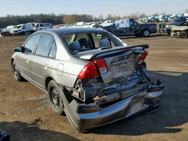 2HGES25715H538079 - 2005 HONDA CIVIC EX GRAY photo 3