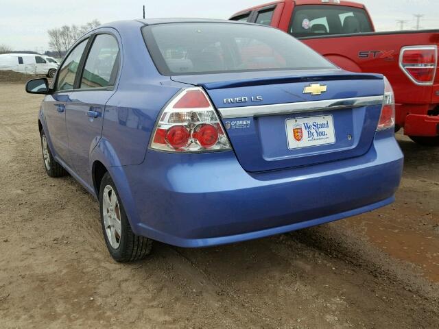 KL1TD56E49B625186 - 2009 CHEVROLET AVEO LS BLUE photo 3