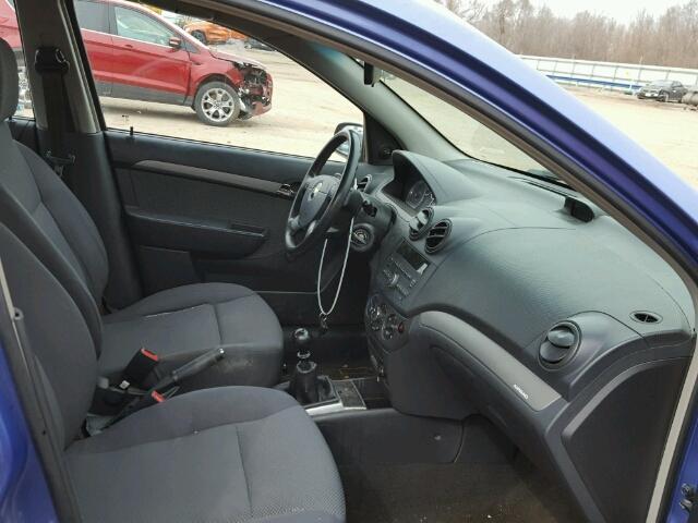 KL1TD56E49B625186 - 2009 CHEVROLET AVEO LS BLUE photo 5