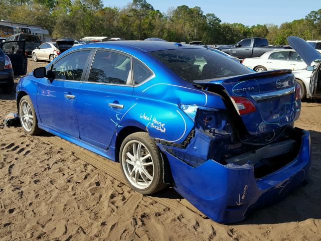 3N1AB7AP0EY311706 - 2014 NISSAN SENTRA S BLUE photo 3