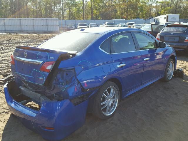 3N1AB7AP0EY311706 - 2014 NISSAN SENTRA S BLUE photo 4