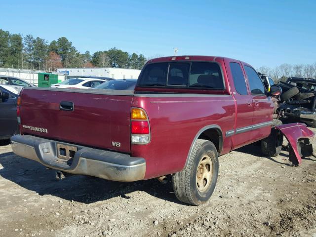 5TBRT341X2S234738 - 2002 TOYOTA TUNDRA ACC BURGUNDY photo 4