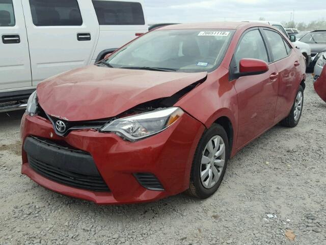 5YFBURHE3FP242149 - 2015 TOYOTA COROLLA L RED photo 2