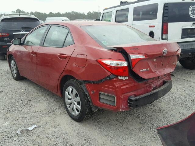 5YFBURHE3FP242149 - 2015 TOYOTA COROLLA L RED photo 3