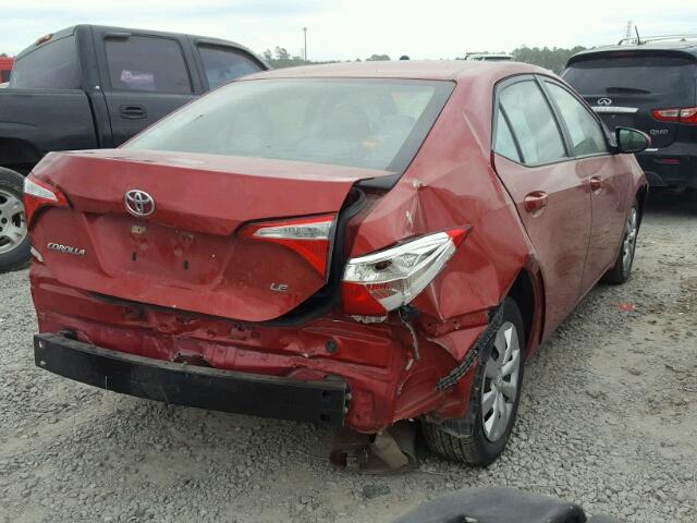 5YFBURHE3FP242149 - 2015 TOYOTA COROLLA L RED photo 4