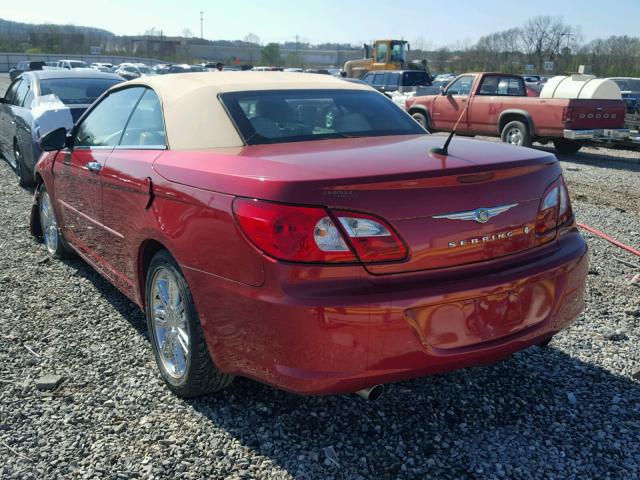 1C3LC65M98N637989 - 2008 CHRYSLER SEBRING LI RED photo 3