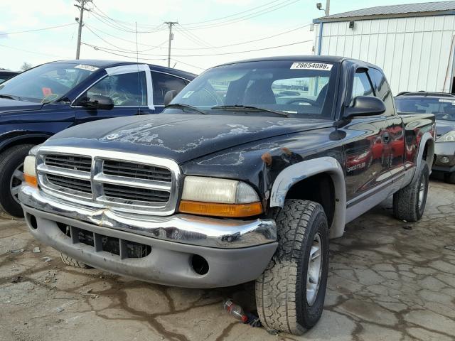 1B7GG22Y6XS179328 - 1999 DODGE DAKOTA BLACK photo 2