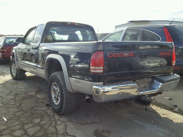 1B7GG22Y6XS179328 - 1999 DODGE DAKOTA BLACK photo 3