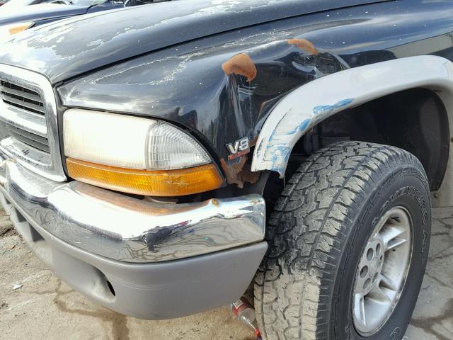 1B7GG22Y6XS179328 - 1999 DODGE DAKOTA BLACK photo 9