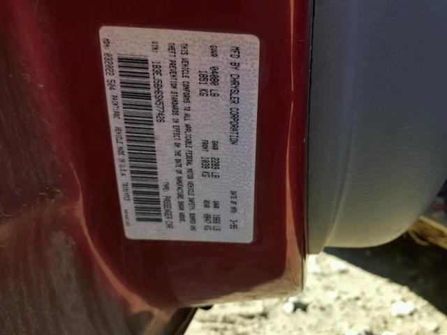 1B3EJ56H6SN577426 - 1995 DODGE STRATUS ES MAROON photo 10