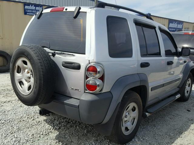 1J4GL48K67W500457 - 2007 JEEP LIBERTY SP SILVER photo 4