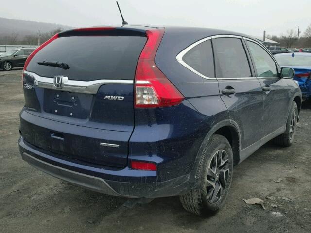 5J6RM4H43GL078317 - 2016 HONDA CR-V SE BLUE photo 4