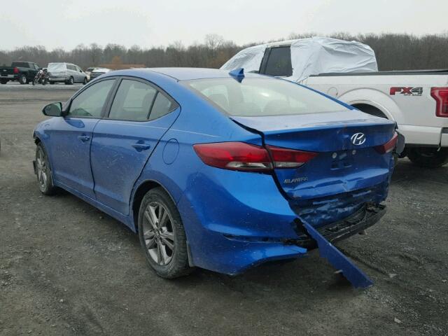 5NPD84LF5HH104631 - 2017 HYUNDAI ELANTRA SE BLUE photo 3