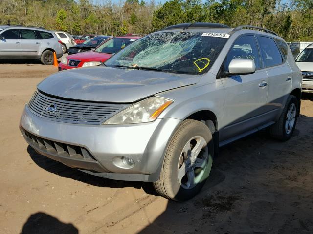 JN8AZ08T04W205236 - 2004 NISSAN MURANO SL SILVER photo 2