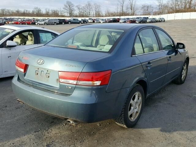 5NPEU46F96H107685 - 2006 HYUNDAI SONATA GLS BLUE photo 4