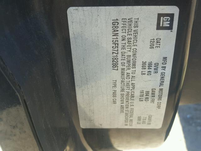 1G8AN15F57Z182867 - 2007 SATURN ION LEVEL 黑色 照片 10