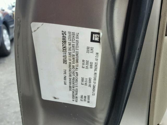 2G4WB52KX31101082 - 2003 BUICK REGAL LS 金色 照片 10