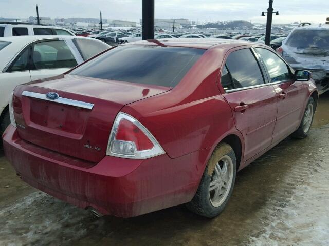 3FAFP08196R247258 - 2006 FORD FUSION SEL RED photo 4