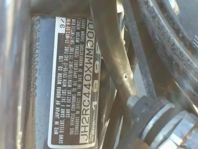 JH2RC440XWM000693 - 1998 HONDA VT750 C BLACK photo 10