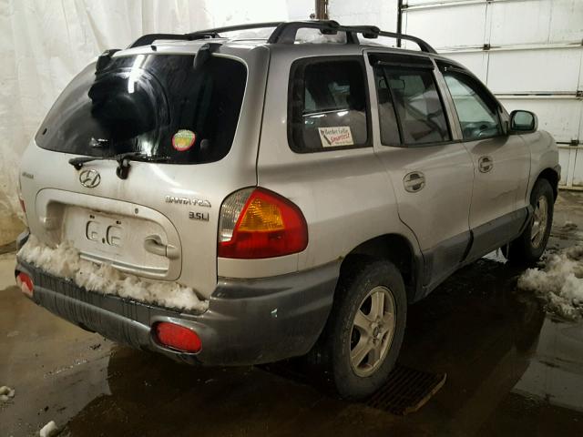 KM8SC13E24U741743 - 2004 HYUNDAI SANTA FE G SILVER photo 4