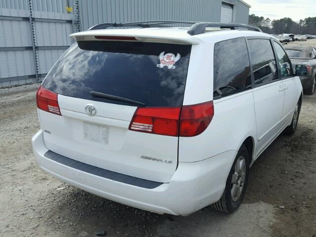 5TDZA23C94S156207 - 2004 TOYOTA SIENNA CE WHITE photo 4