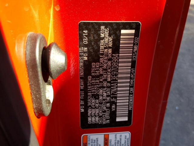 JF1ZNAA13E9708984 - 2014 TOYOTA SCION FR-S 红色 照片 10