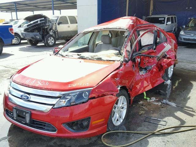 3FAHP0GA7BR297614 - 2011 FORD FUSION S RED photo 2