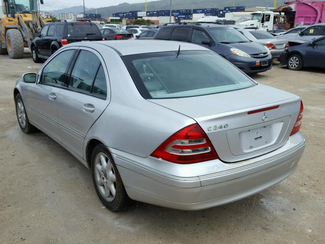 WDBRF61J31F109243 - 2001 MERCEDES-BENZ C 240 SILVER photo 3