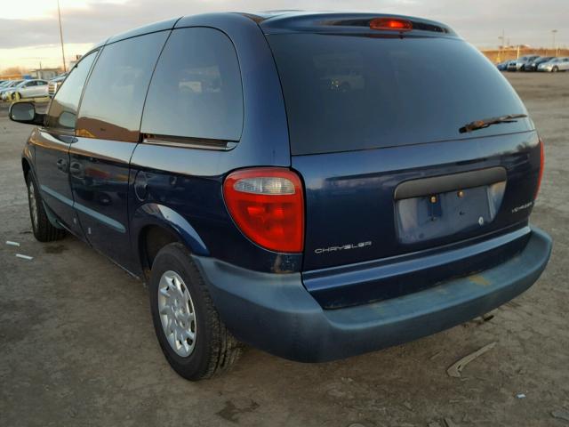 1C4GJ25322B731210 - 2002 CHRYSLER VOYAGER BLUE photo 3