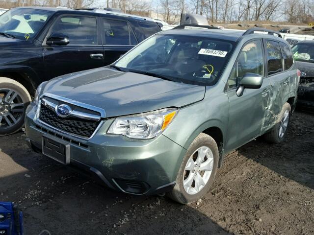 JF2SJAEC5EH560010 - 2014 SUBARU FORESTER 2 GREEN photo 2