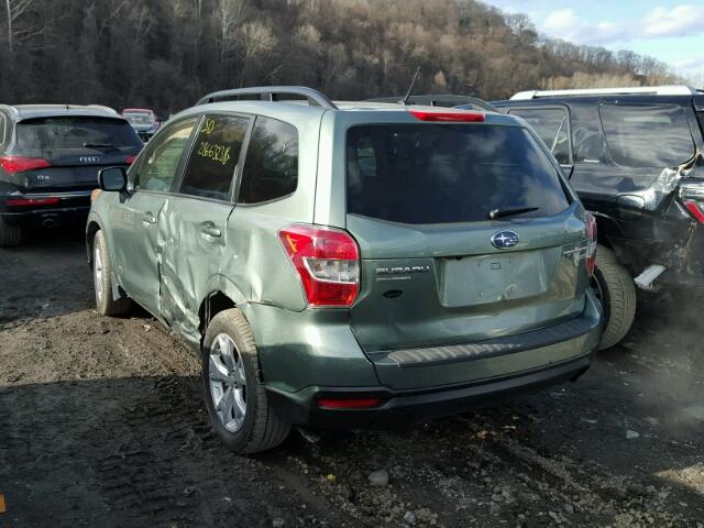 JF2SJAEC5EH560010 - 2014 SUBARU FORESTER 2 GREEN photo 3