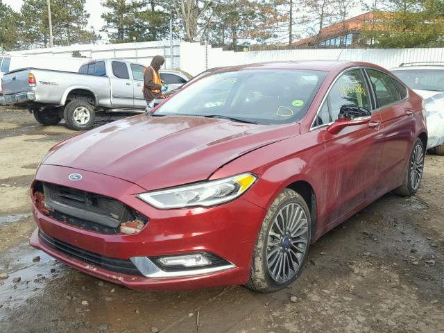 3FA6P0K95HR146431 - 2017 FORD FUSION TIT RED photo 2