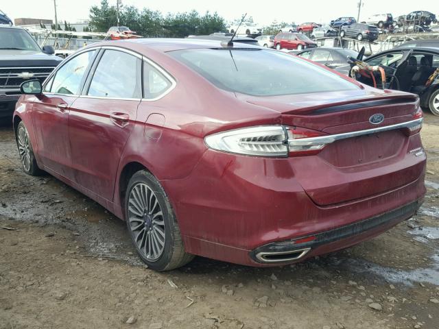 3FA6P0K95HR146431 - 2017 FORD FUSION TIT RED photo 3