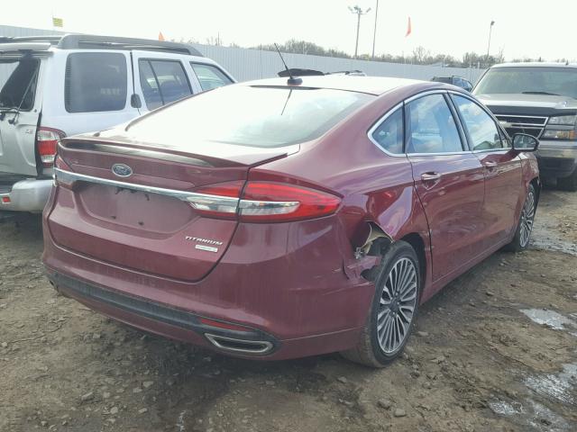 3FA6P0K95HR146431 - 2017 FORD FUSION TIT RED photo 4