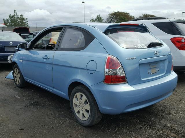 KMHCM3AC9AU184243 - 2010 HYUNDAI ACCENT BLU BLUE photo 3