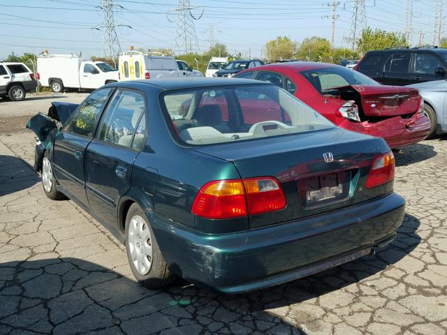 2HGEJ6619YH594439 - 2000 HONDA CIVIC BASE GREEN photo 3